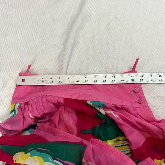 Vintage Valditevere Made In Italy Hot Pink Tropical Floral Print 100% Cotton Ski - Picture 7 of 7